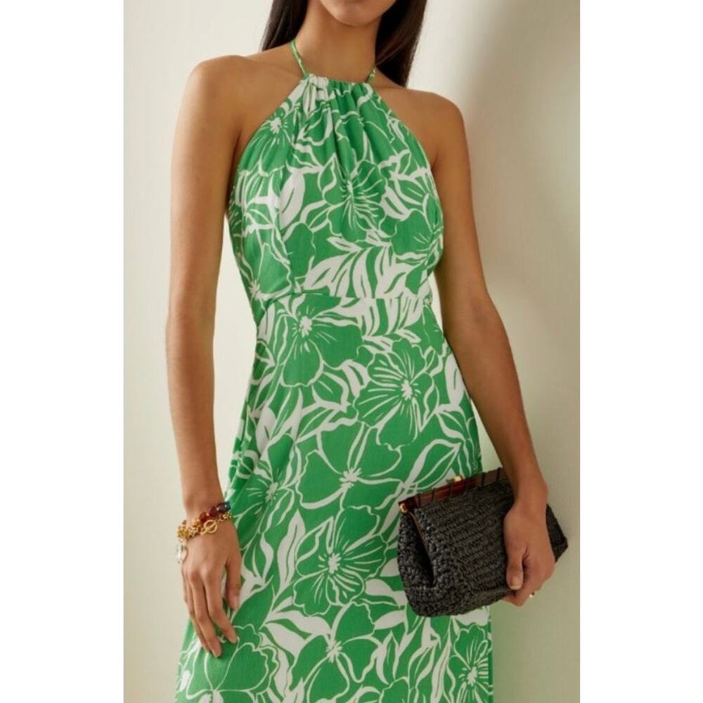 Revolve Faithfull the Brand Taormina Midi Dress El Marsa Floral Print Halter Med - Picture 2 of 12